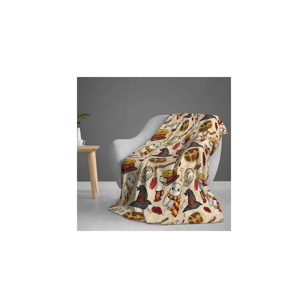 Wizard Magic Blanket - Premium Flannel, 3D Printed Pattern, Comfortable Blanket for Bedroom Sofa Bed Car (50 * 60 in), Orange