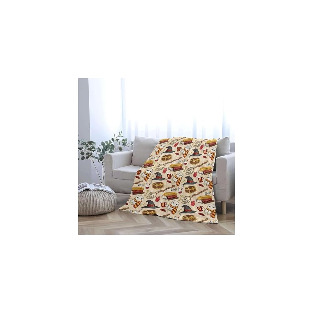 Wizard Magic Blanket - Premium Flannel, 3D Printed Pattern, Comfortable Blanket for Bedroom Sofa Bed Car (50 * 60 in), Orange