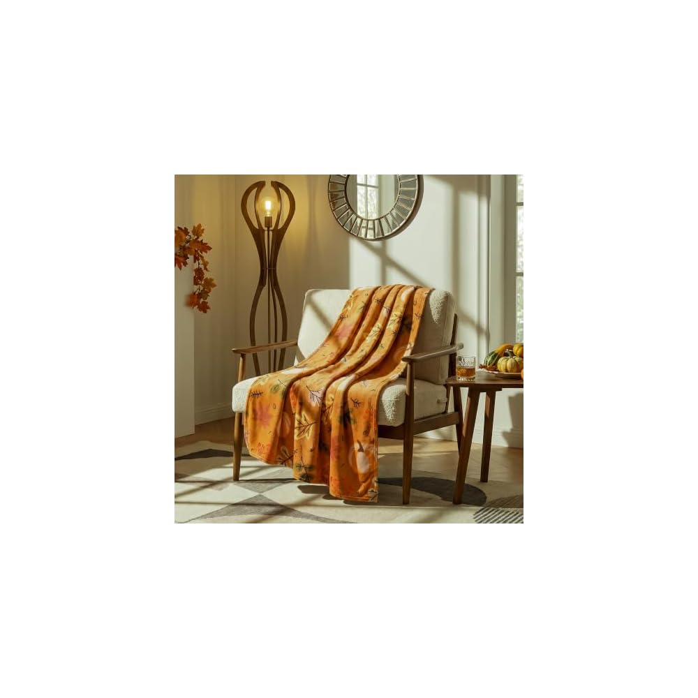 Autumn Harvest Flannel Throw Blanket, W50 x L70in