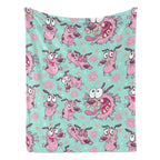Cowardly Dog - Courage Pink Cartoon Blanket Soft Funny Throw Blanket Cozy Lightweight Plush Portable Cover Blanket For Sofa,Warm Gift For Birthday,Christmas,Multiple Blanket