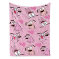 Cowardly Dog - Courage Pink Cartoon Blanket Soft Funny Throw Blanket Cozy Lightweight Plush Portable Cover Blanket For Sofa,Warm Gift For Birthday,Christmas,Multiple Blanket